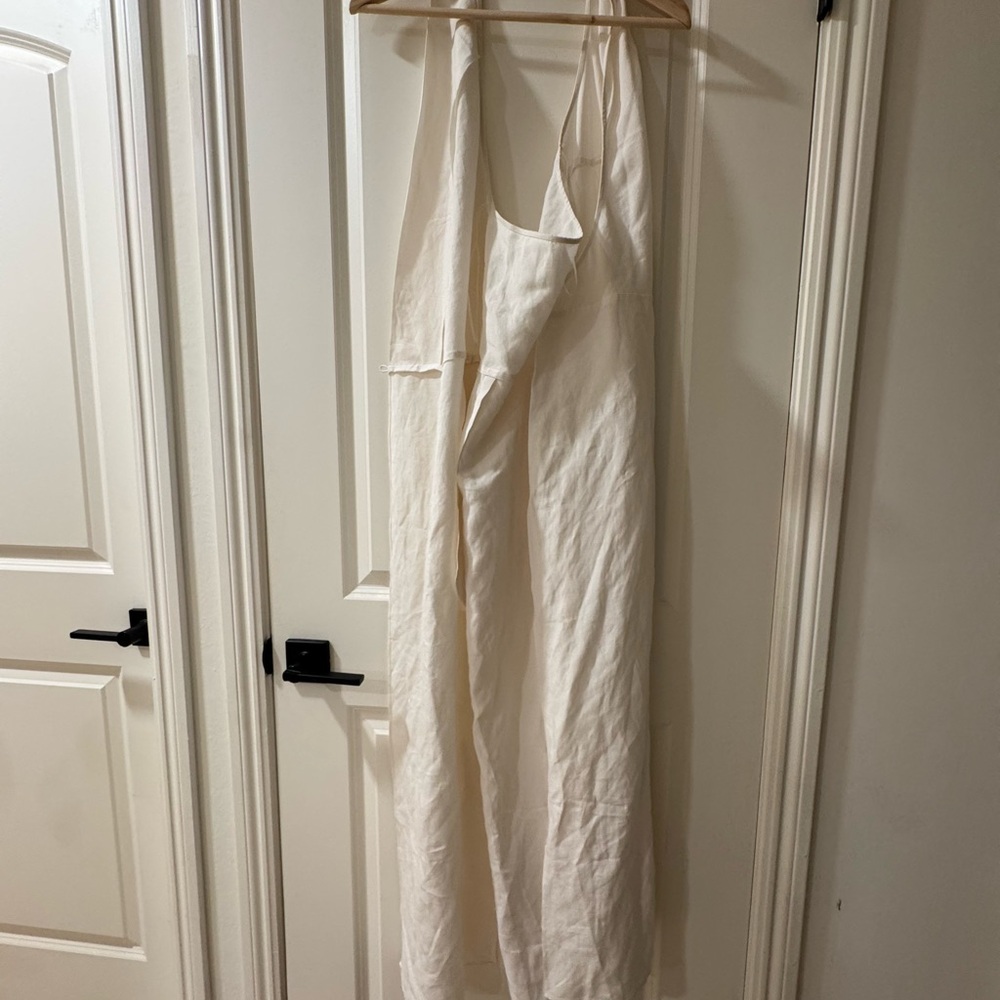 Linen White Women's Dress - Picture 4 of 5